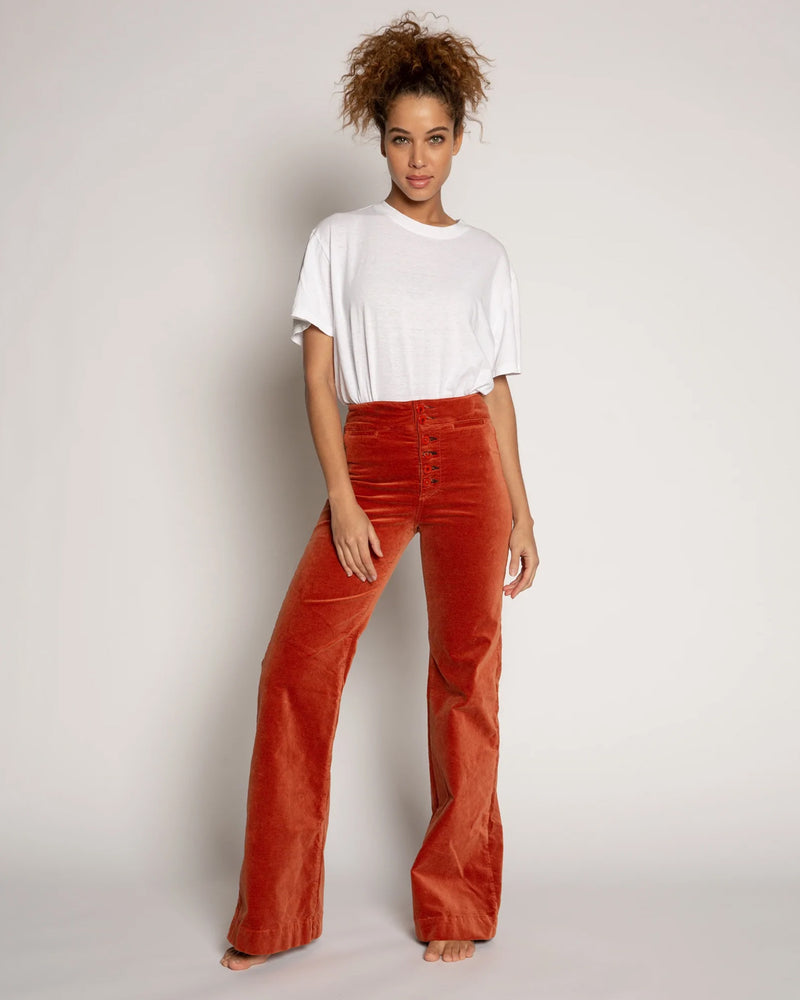 Brighton Wide Leg Velvet | Potters Clay