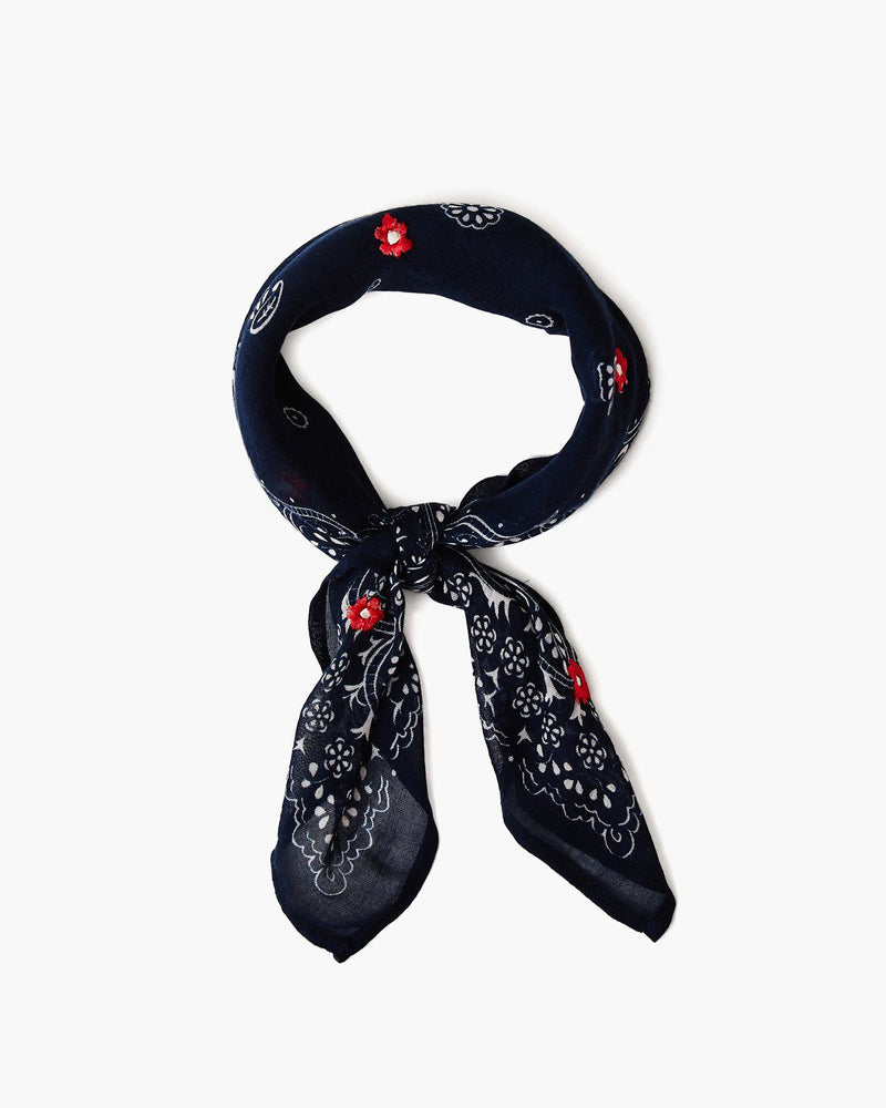 Mood Indigo Embroidered Bandana