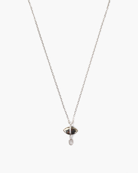 Evil Eye Sliced Diamond Necklace | Pyrite