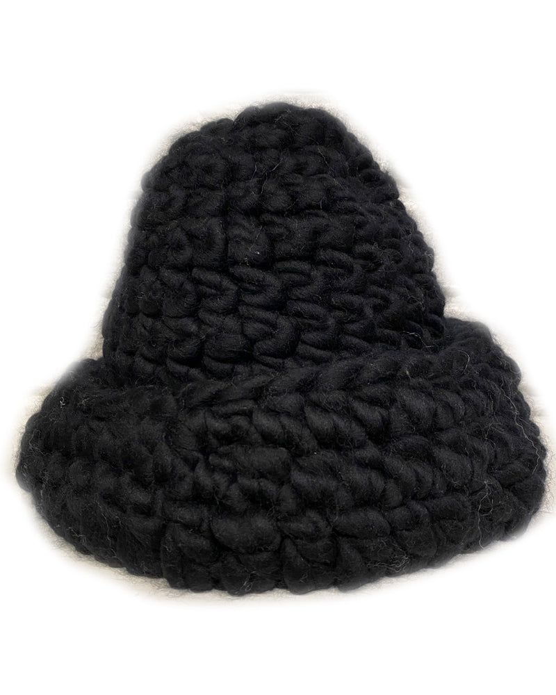 Solid Deep Beanie Roll Black