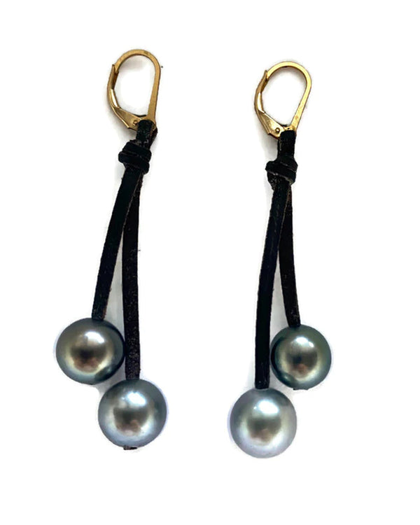 Royal Tahitian Double Drop Pearl Earring