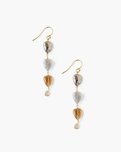 Tiered Whiskey Quartz Mix Earrings