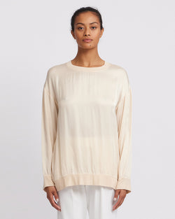 Shell Matte Satin Drop Shoulder Sweatshirt