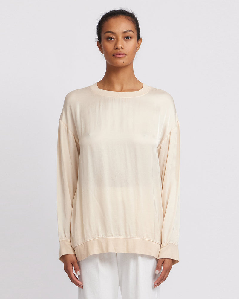Shell Matte Satin Drop Shoulder Sweatshirt