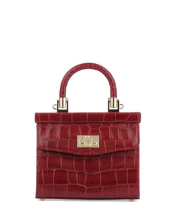 Small Paris Wine Croco Bag