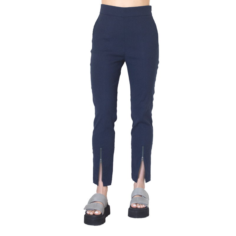 Teagan Stretch Linen Slim Pant | Ink