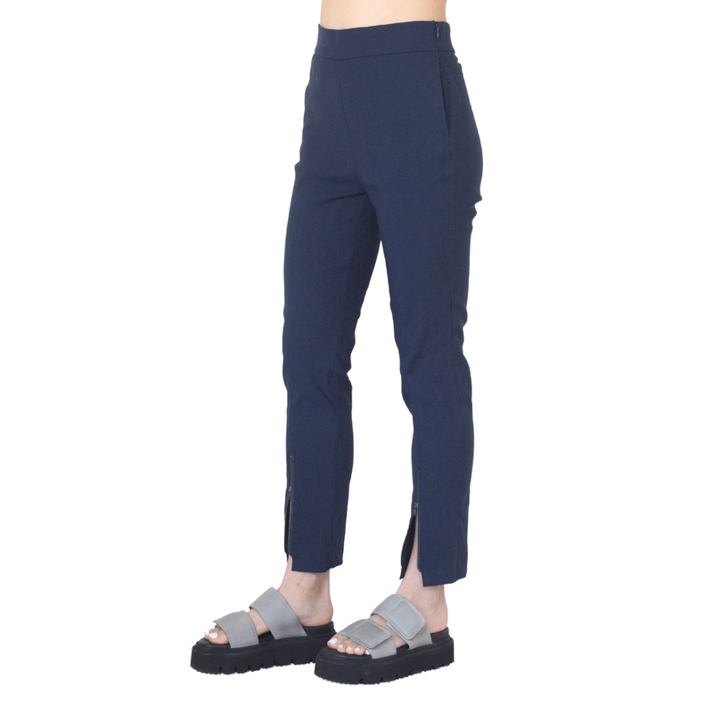 Teagan Stretch Linen Slim Pant | Ink
