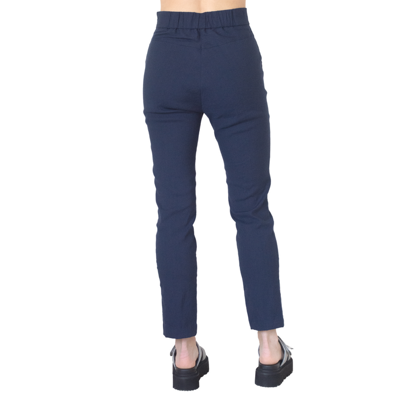 Teagan Stretch Linen Slim Pant | Ink