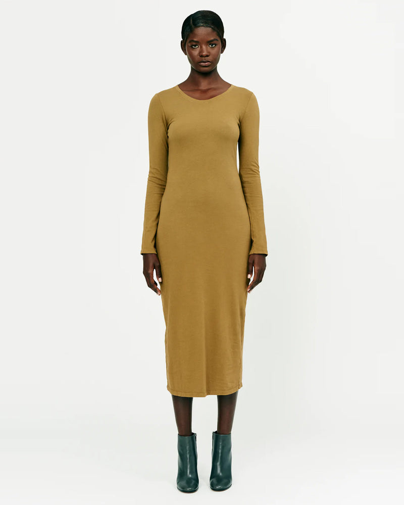 Fitted Long Sleeve Dress | Tobacco