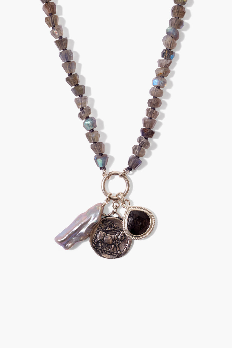 Labradorite Mix and Charms Necklace