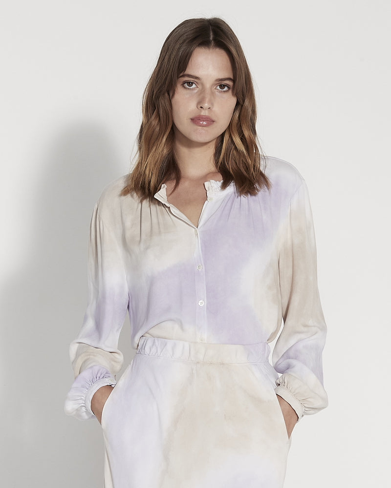 Lavender Water Color Viscose Victoria Blouse