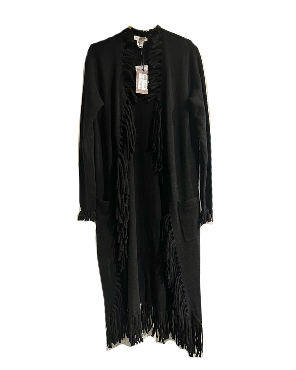 Vicki Fringe Duster | Black
