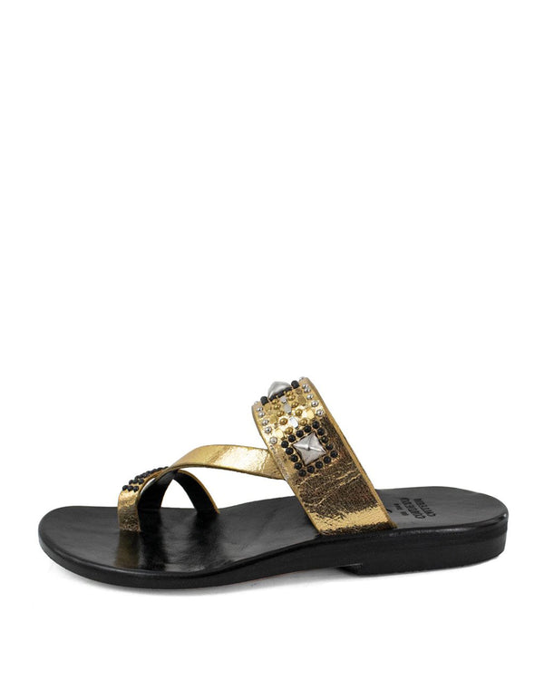 Viva Sandal | Gold Mirror