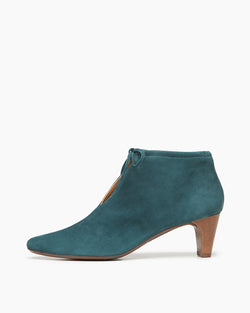 Waffles Tie Heeled Suede Bootie | Bottle