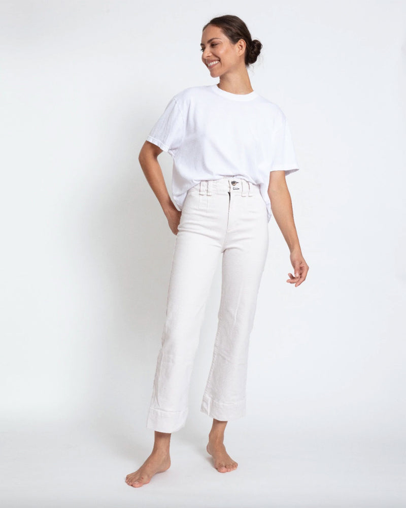 Landlubber Cropped Flare Jean | Ivory