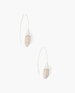 Shell Thread Through Earring | White