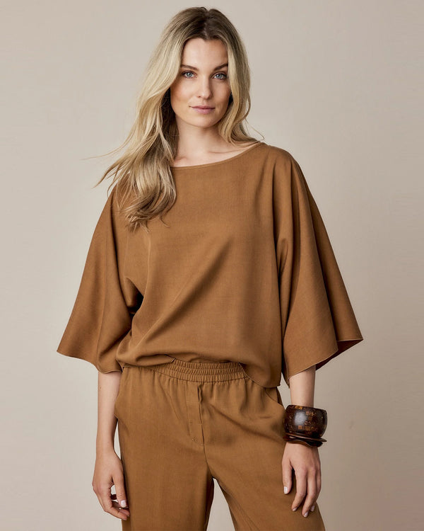 Essential Wide Sleeve Top | Wood